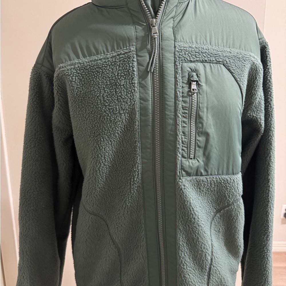 Gilly Hicks Green Performance Jacket with Fleece and Weather-Resistant Panels